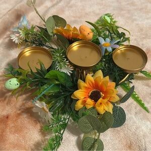 Floral Gold Candle Holder